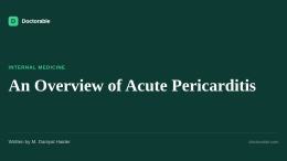 An Overview of Acute Pericarditis — Doctorable clinical overview