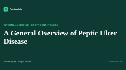 A General Overview of Peptic Ulcer Disease — Doctorable clinical overview